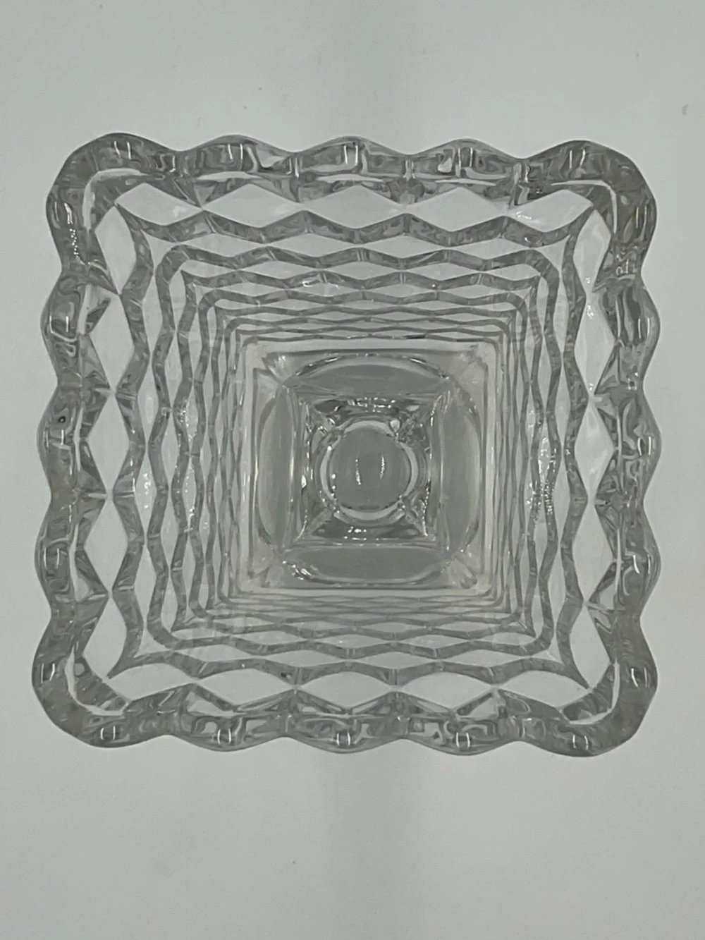 Vintage Fostoria American Clear Cubist Square Footed Vase